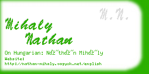 mihaly nathan business card